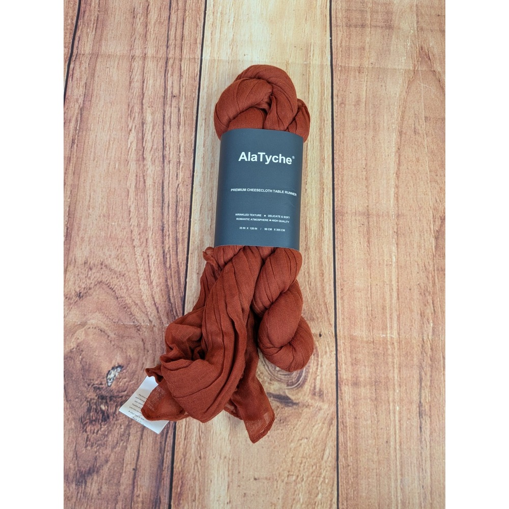 Orange Cheesecloth Table Runner 35x120 Boho Fall Decor NEW